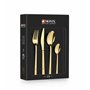 MONIX Verona Gold | Ménagère 24 pièces en acier inoxydable 18/10, design avant-gardiste et moderne, finition polie or brillant,