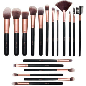 Nestling Lot de 18 pinceaux de maquillage de qualité supérieure pour visage et yeux Doré Nestling Lot de 18 pinceaux de maquillage de qualité supérieure pour visage et yeux Doré