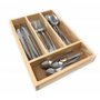 Space Home - Plateau À Ustensiles pour Couverts en Bois - Range-couverts - Organisateur De Tiroir - Boîte De Rangement pour Cuis