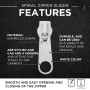 DOJA Barcelona | Curseur Fermeture Eclair | Pack 30 Curseur Blanc N°3 | 25mm Long | Tirette Fermeture Eclair Metal | Couture Acc
