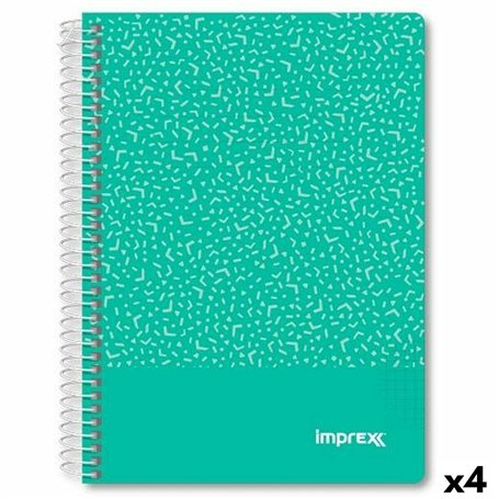 Cahier Imprex Vert A5 80 Volets (4 Unités)
