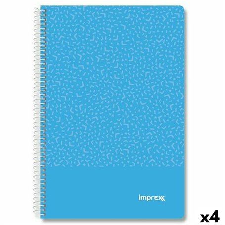 Cahier Imprex Bleu Din A4 80 Volets (4 Unités)