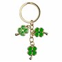 Porte-clés 3 trèfles verts à 4 feuilles porte-bonheur - Porte-clés de Saint Patrick pour amoureux de la fortune