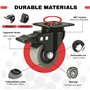 Kit de 4 roulettes pour meubles avec frein - 50 mm | jusqu'à 320 kg - Kit de montage complet vis et outils - Roues pour meubles