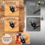 Kit de 4 roulettes pour meubles avec frein - 50 mm | jusqu'à 320 kg - Kit de montage complet vis et outils - Roues pour meubles