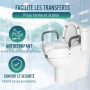 OrtoPrime Rehausseur WC Adulte avec Accoudoirs Rembourrés – Rehausseur de Toilette 12 cm – Siège WC Handicapé avec Sécurité – Re
