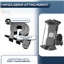Support Telephone trotinette Electrique Ajustement Universel pour Toutes Les Marques et Telephones Portables jusqu'a 7,5" Concep
