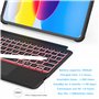 ROOFEI Étui avec clavier pour iPad A16 11/10 génération (2025/2022, 11/10,9") – 7 couleurs éclairées magnétiques amovibles avec
