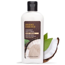 Desert Essence Soins pour cheveux frisés, doux et brillants à la noix de coco, 190 ml Desert Essence Soins pour cheveux frisés