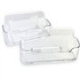 Lot de 2 porte-cartes de visite transparents – Présentoir de bureau en acrylique 96 x 47 mm pour cartes professionnelles