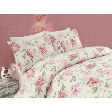 Parure de lit - 1 housse de couette 220 x 240 cm + 2 taies d'oreiller 60 x 60 cm - 65% coton