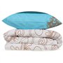 Parure de lit - 1 housse de couette 220 x 240 cm + 2 taies d'oreiller 60 x 60 cm - 100% coton renforcé - Turquoise
