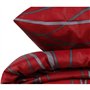 Parure de lit - 1 housse de couette 220 x 240 cm + 2 taies d'oreiller 60 x 60 cm - 65% coton, 35% polyester - Rouge