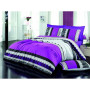Parure de lit - 1 housse de couette 220 x 240 cm + 2 taies d'oreiller 60 x 60 cm - 100% coton renforcé - Lilas
