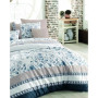 Parure de lit - 1 housse de couette 220 x 240 cm + 2 taies d'oreiller 60 x 60 cm - 100% coton renforcé - Bleu