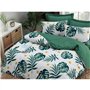Parure de lit - 1 housse de couette 220 x 240 cm + 2 taies d'oreiller 60 x 60 cm - 65% coton, 35% polyester - Vert