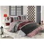 Parure de lit - 1 housse de couette 220 x 240 cm + 2 taies d'oreiller 60 x 60 cm - 100% coton renforcé - Rouge