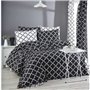 Parure de lit - 1 housse de couette 220 x 240 cm + 2 taies d'oreiller 60 x 60 cm - 100% coton renforcé - Noir