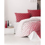 Parure de lit - 1 housse de couette 220 x 240 cm + 2 taies d'oreiller 60 x 60 cm - 100% coton renforcé - Rouge