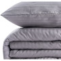 Parure de lit - 1 housse de couette 220 x 240 cm + 2 taies d'oreiller 60 x 60 cm - 70% polyester, 30% coton - Gris