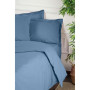 Parure de lit - 1 housse de couette 220 x 240 cm + 2 taies d'oreiller 60 x 60 cm - 100% coton renforcé - Bleu