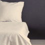 Parure de lit - 1 housse de couette 220 x 240 cm + 2 taies d'oreiller 60 x 60 cm - Satiné 100% coton - Creme