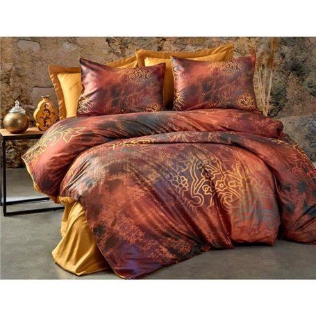 Parure de lit - 1 housse de couette 220 x 240 cm + 2 taies d'oreiller 60 x 60cm - 100 % polyester microsatin - Rouge