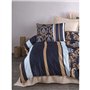 Parure de lit - 1 housse de couette 220 x 240 cm + 2 taies d'oreiller 60 x 60 cm - 100 % polyester microsatin - Bleu