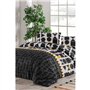 Parure de lit - 1 housse de couette 220 x 240 cm + 2 taies d'oreiller 60 x 60 cm - 100% coton renforcé - Noir
