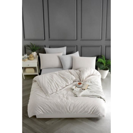 Parure de lit - 1 housse de couette 220 x 240 cm + 2 taies d'oreiller 60 x 60 cm - 70% coton