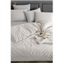 Parure de lit - 1 housse de couette 220 x 240 cm + 2 taies d'oreiller 60 x 60 cm - 70% coton, 30% polyester - Beige