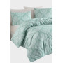 Parure de lit - 1 housse de couette 220 x 240 cm + 2 taies d'oreiller 60 x 60 cm - 65% coton, 35% polyester - Vert