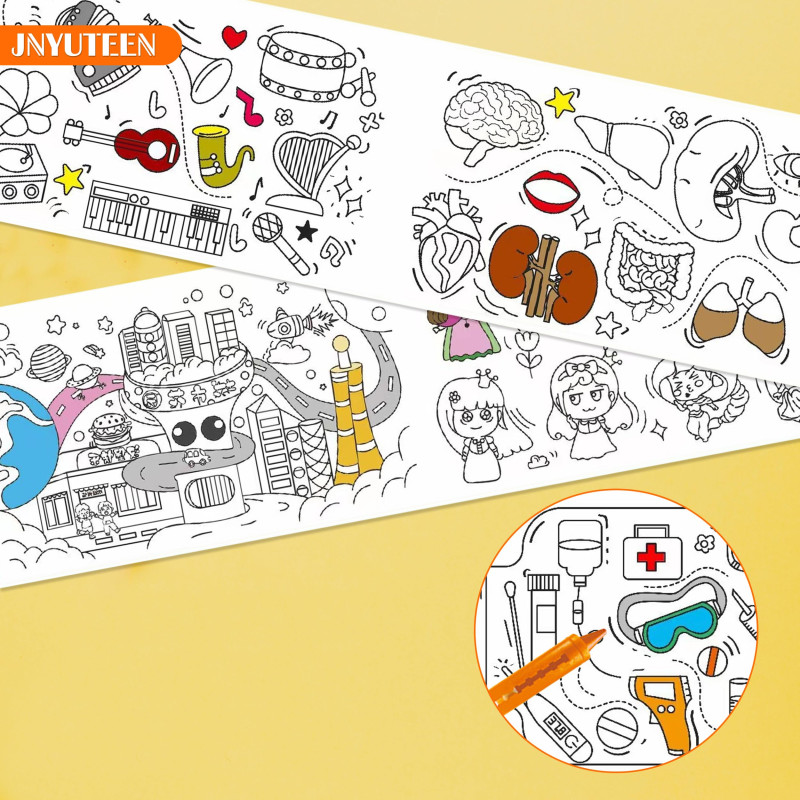 3 Rouleau de Papier Dessin pour Enfant, rouleau de coloriage enfant