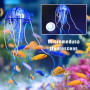 Ensemble de 4 Méduses Artificielles Lumineuses pour Aquarium, en Silicone Fluorescent - Accessoires de Décoration pour Aquariums