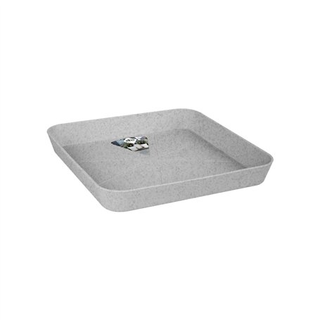 Elho Loft Urban Soucoupe Carrée 22 - Soucoupe pour Extérieur - Ø 22.0 x H 3.1 cm - Gris/Living Ciment