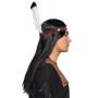 Boland 85783 - Perruque Takoda indien avec bandeau à plumes - Cheveux longs et lisses - Noir - Cheveux synthétiques pour adultes