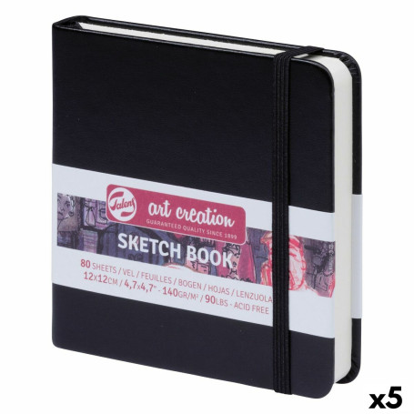 Carnet de croquis Talens Art Creation Sketch Book Noir 80 Volets 12 x 12 cm (5 Unités)
