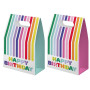 Folat 27799 Décoration d'anniversaire colorée-Sacs cadeaux-Stripetastic-6 pièces-Articles de fête pour enfants et adultes