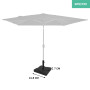 VONROC Pied de Parasol Carré 42x42cm Noir - Base Solide 20kg - Pied de Parasol en Béton et Acier en Poudre - pour Parasols Rosol