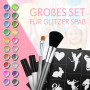 ZMILLA® Lot de tatouages à paillettes bio pour enfants (20 couleurs | 100 pochoirs) pour fille – Tatouages pailletés avec 2 pinc