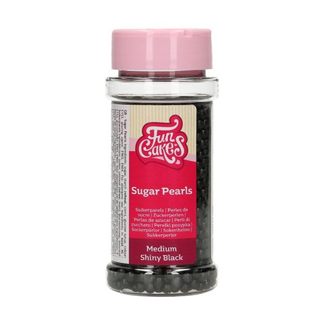 FunCakes Perles en Sucre Moyennes Noir Brillant: sprinkles gâteau