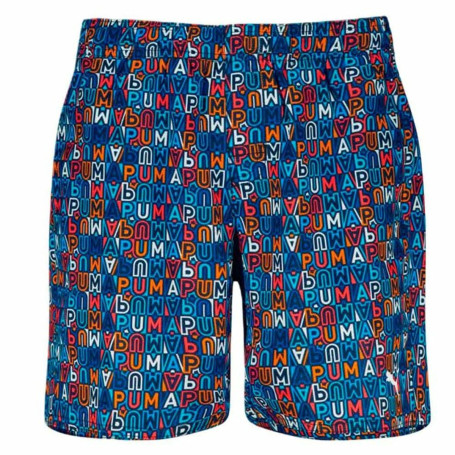 Maillot de bain enfant Puma Printed Mid Shorts 1P Bleu