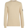 Calvin Klein Jeans T-Shirt Manches Longues Homme Badge Waffle Basique, Beige (Pale Khaki), XS