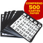 Jeu de Bingo Tambour en métal 18 Billets de Bingo 75 Boules de Bingo 150 jetons Plateau de Jeu + 500 Cartes de Bingo Noir Adulte