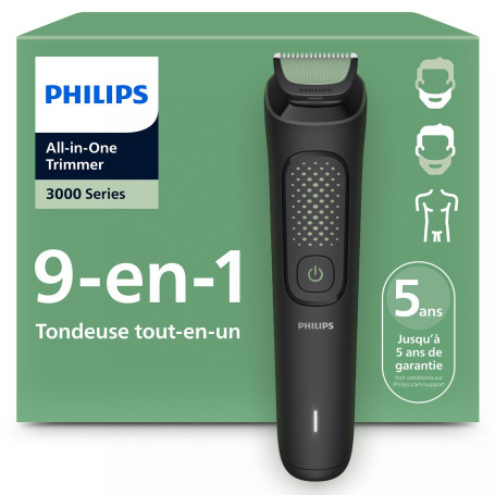 Philips Tondeuse tout-en-un Multigroom série 3000 9 accessoires - Tondeuse pour barbe