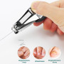 Elalove Lot de 2 Coupe Ongles, Pince à Ongles et Ciseaux à Ongles Pieds en Acier Inoxydable avec Design Ergonomique et Anti-écla