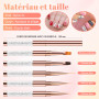 Elalove 5 Pinceaux Nail Art Professionnels en Or Rose - Set pour Gel UV/Acrylique avec Pinceau Liner, Plat et à Détails | Poils 