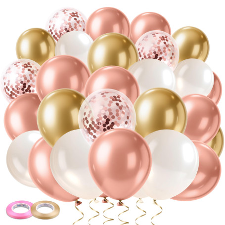 Elalove 70 Ballons Rose Gold