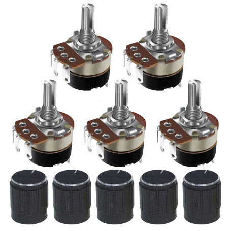 PENGLIN Lot de 5 potentiomètres rotatifs WH138 10 K Ohm avec interrupteur
