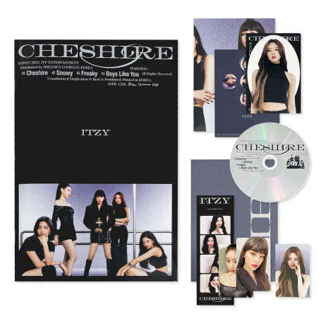 ITZY - [CHESHIRE] (STANDARD - A Ver.) Photobook + Photocard + CD-R + Lyric Paper + Neon Photocard + 4-Cut Film + Photo Cube + Cl